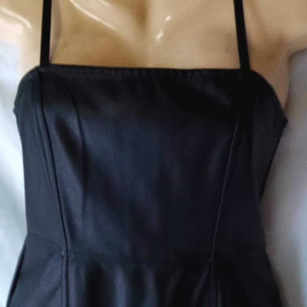 Women's Black Faux Leather Sleeveless Dress Size 8